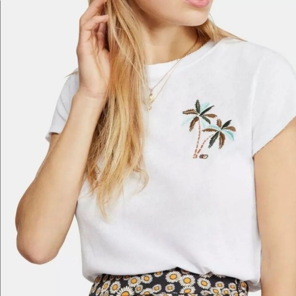 Free People We The Free Knit Top Womens Small Beachy Light Coastal Vacation Palm